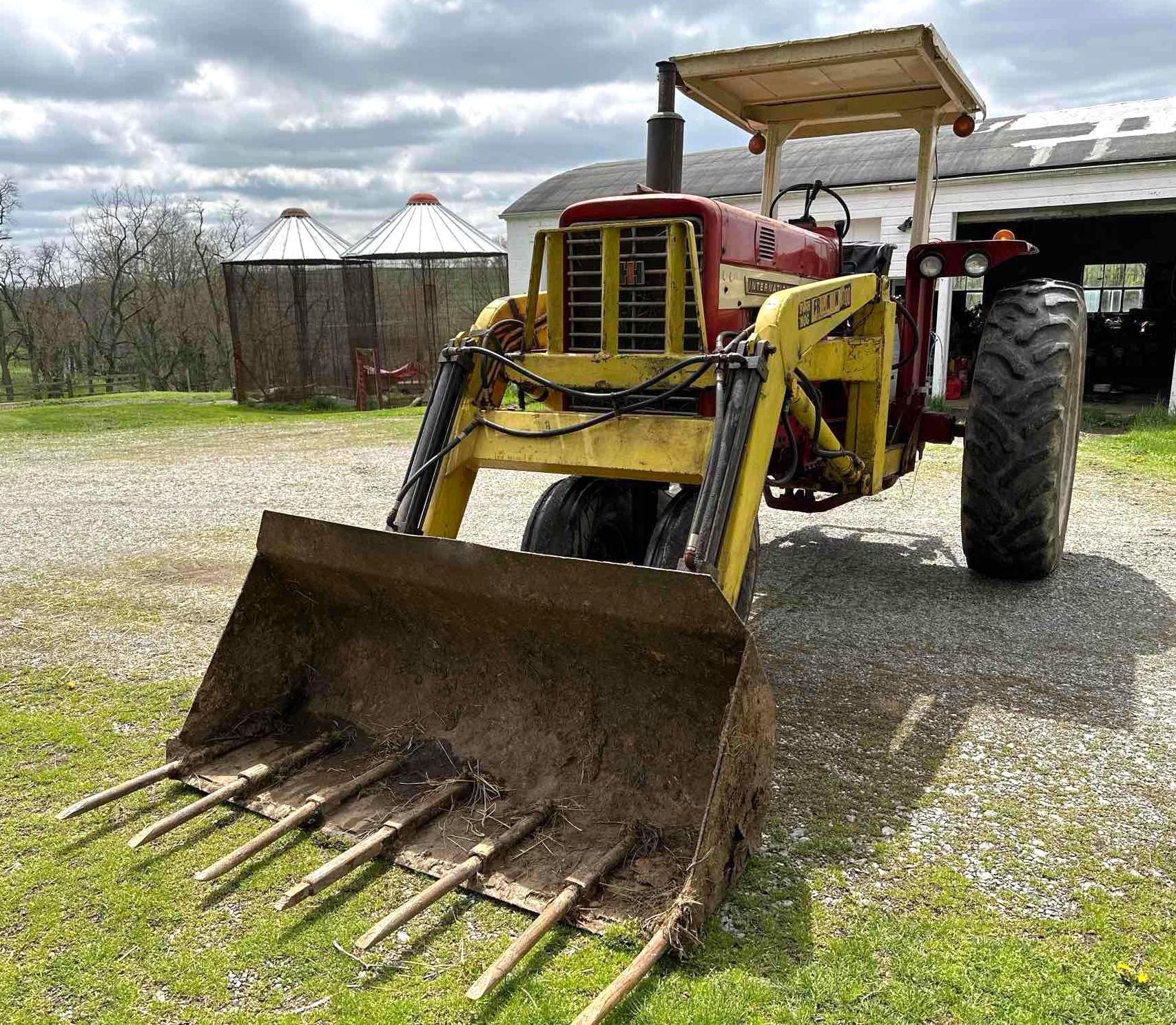 International 544 Diesel Tractor w/canopy and Bush Hog 4000 loader