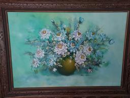 Signed Don Treem Floral Flamed Painting