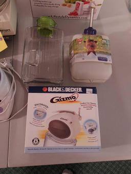 Small NIB Kitchen Appliances, Cusinart Food Processor, Rabbit Waterer, & Glass Sealable Bottle