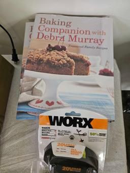 Worx battery, cook books