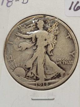 1918 D Walking Liberty half dollar