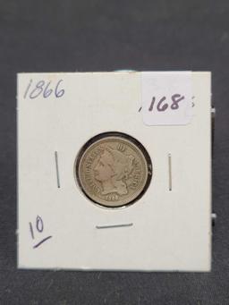 1866 3 cent silver piece