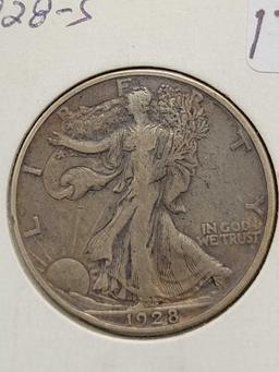 1928 S Walking Liberty half dollar