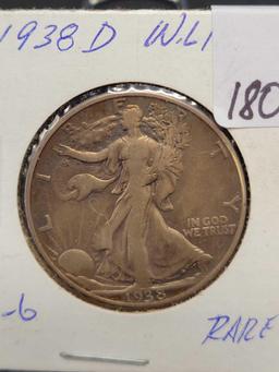 1938 D Walking Liberty half dollar