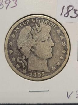 1893 Barber half dollar