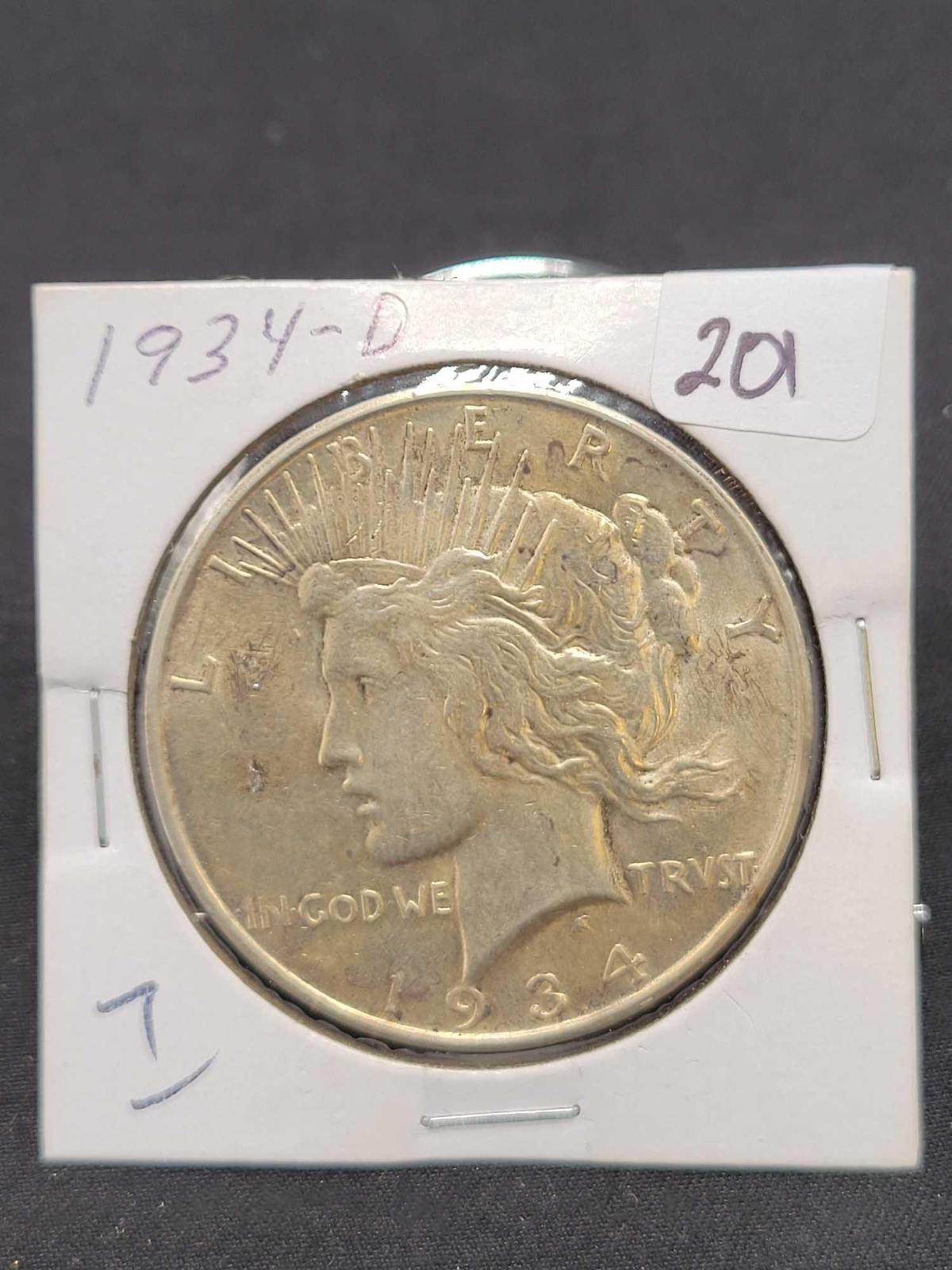 1934 Peace dollar