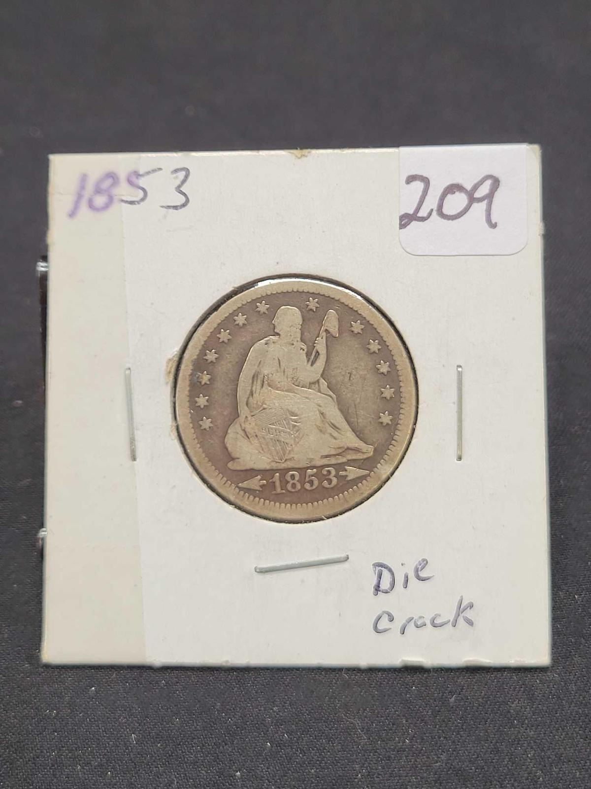 1853 Seated quarter