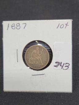 1887 Seated Dime