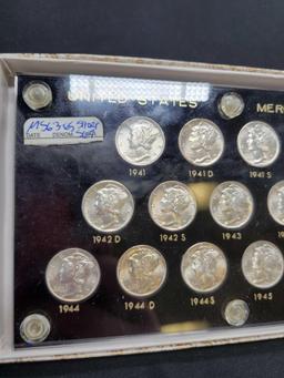 United States completely Mercury dime set 1941- 1945s