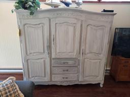 Large White Painted Storage Cabinet