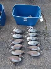 Tub of Pintail Decoys - 6 Drakes, 6 Hens, 2 Feeders