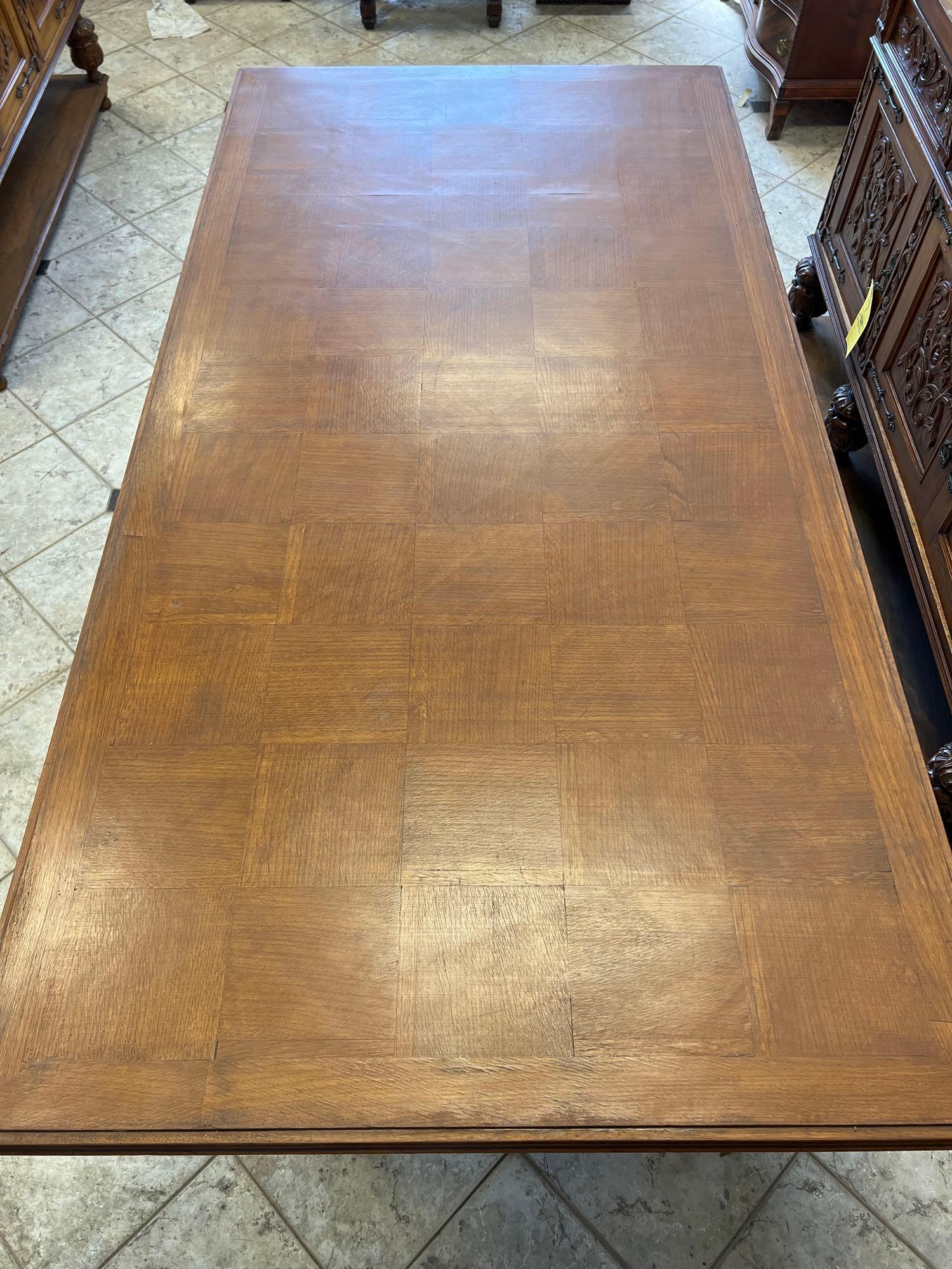 Ornate 1940s Mexican Walnut Dining Room Table