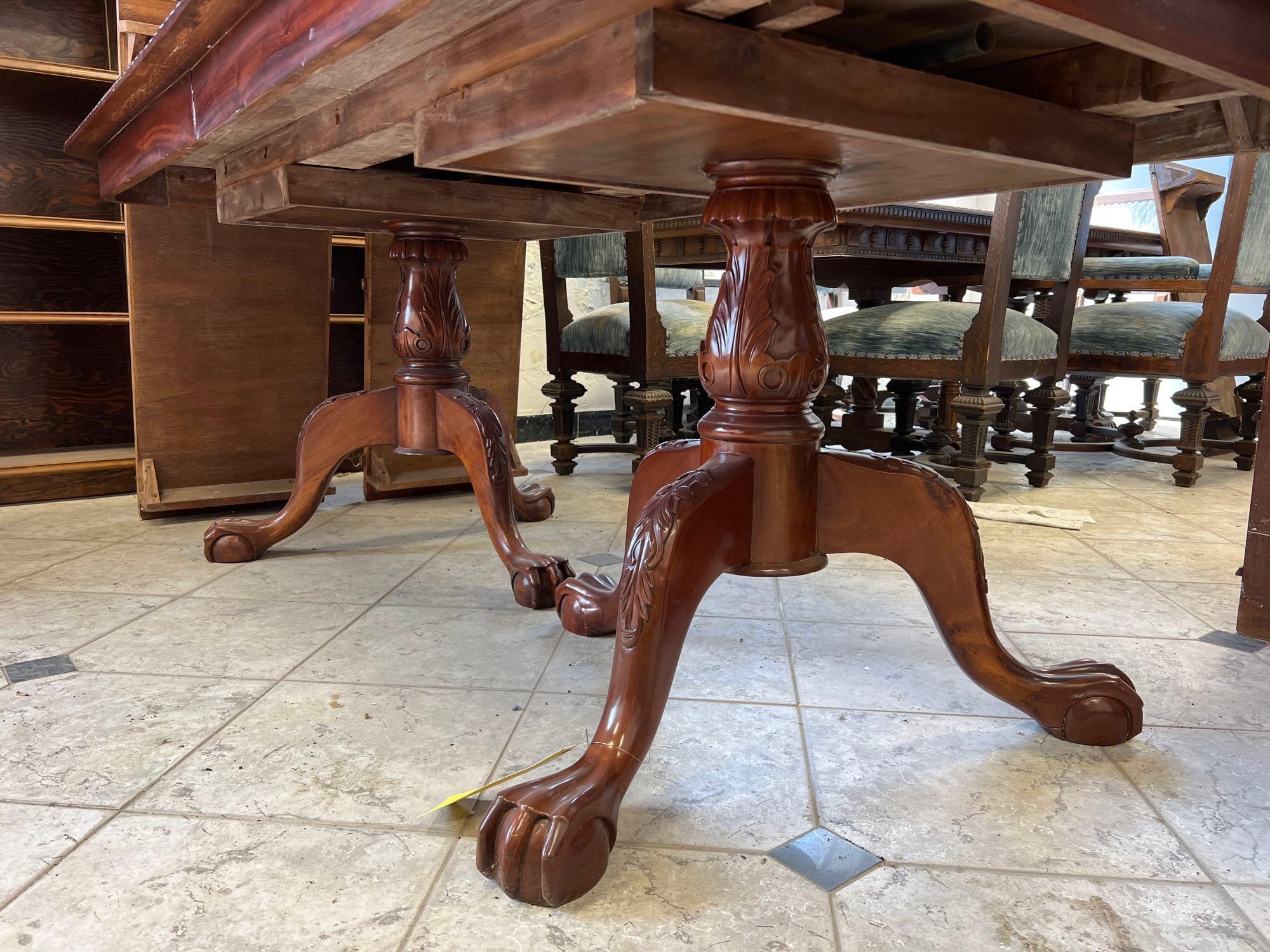 Chippendale Claw Foot Dining Room with Two Leaves