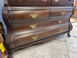 1980s USA Made Dutch Style Dining Room Hutch