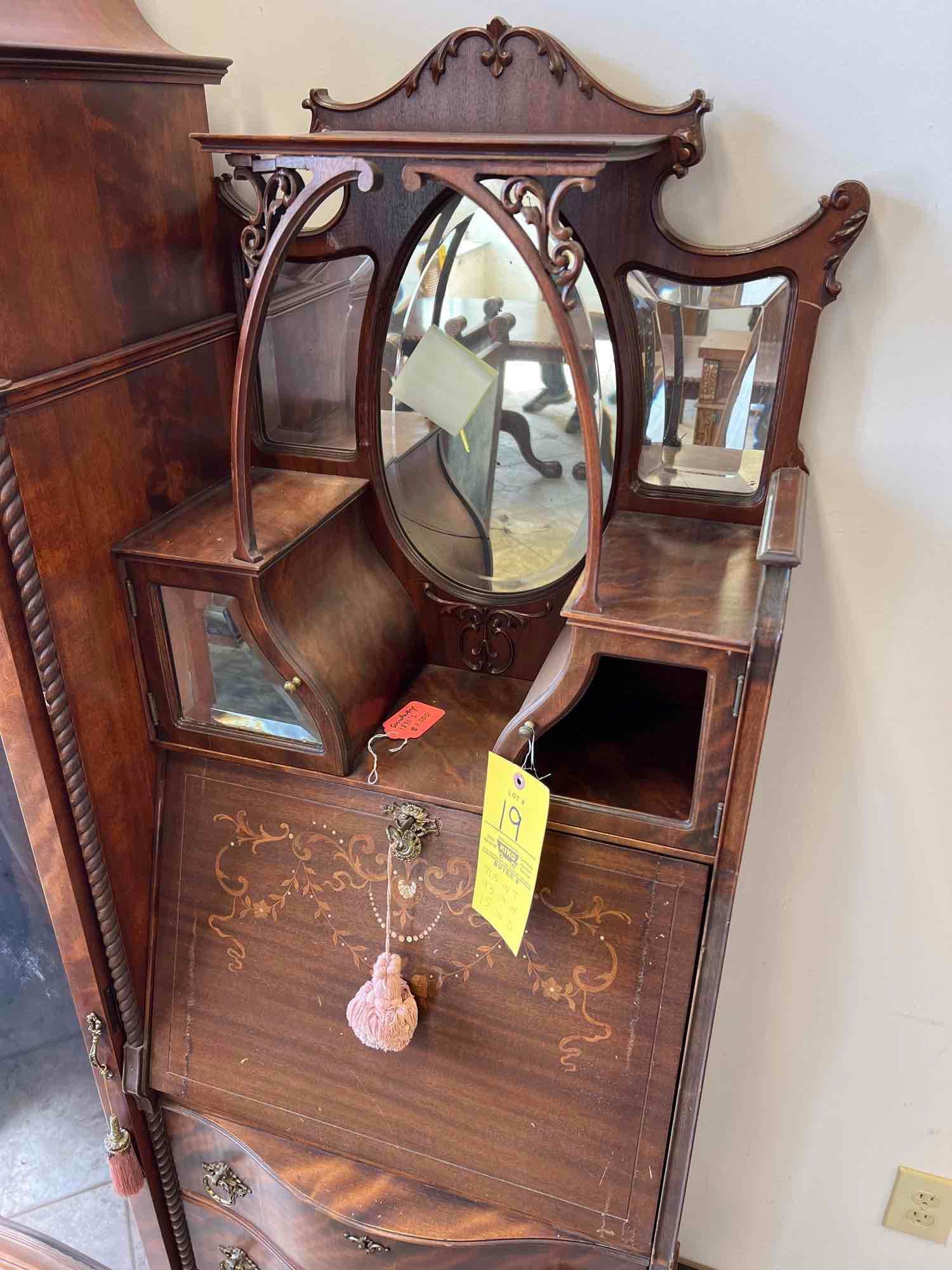 1890s Drop Front Secretary Cabinet