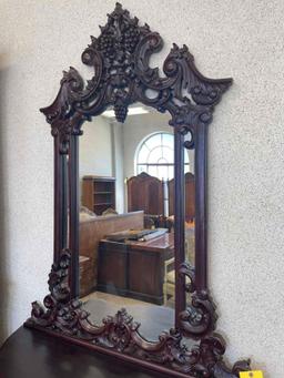 1930?s Carved Mahogany Console Table and Mirror