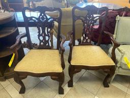 (6) Chippendale Style Carved Wood Dining Room Chairs