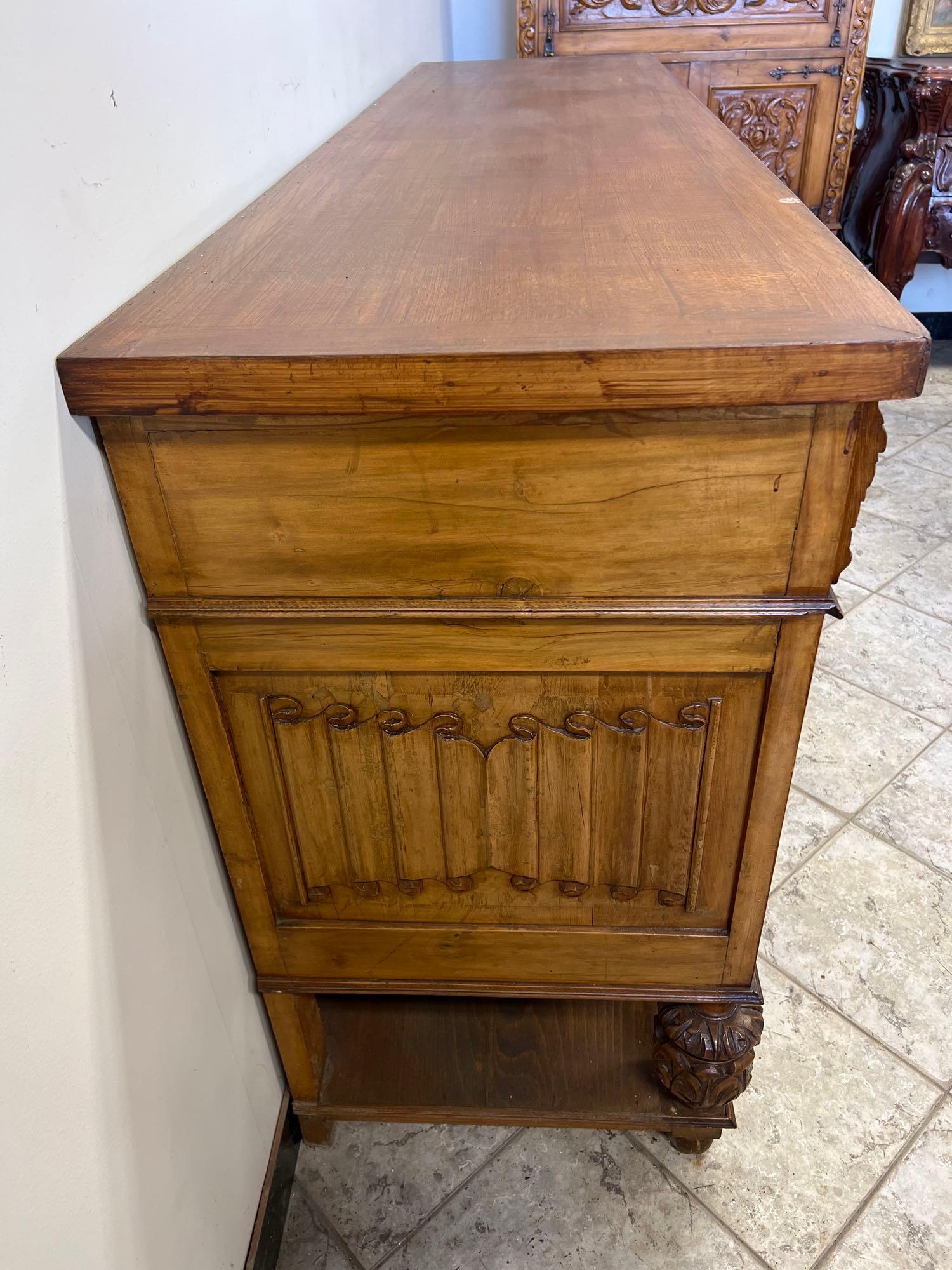 Ornate 1940s Mexican Walnut Buffet Server