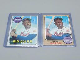 4 Hank Aaron Topps Baseball Cards 1968, 1969, & 1972 All Time Great