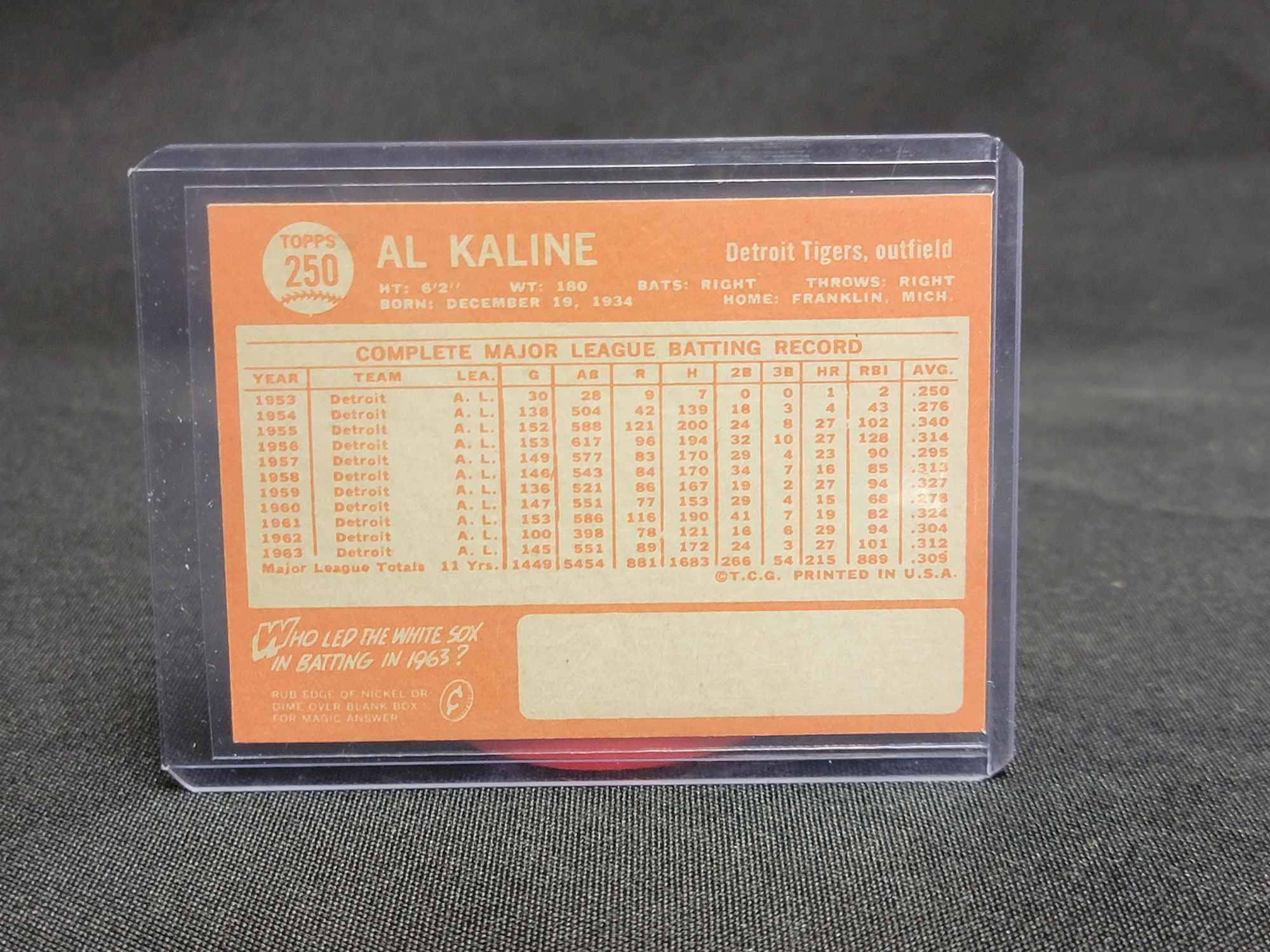 1964 Topps Al Kaline Baseball Card 250 NICE
