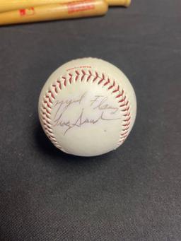 Canton Akron Indians, official team photo 1991, signed game ball, signed mini bat