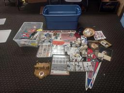 2 Large Totes of Cleveland Indians/Canton/Akron Cards, Photos, Memorabilia, & more