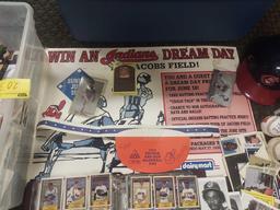 2 Large Totes of Cleveland Indians/Canton/Akron Cards, Photos, Memorabilia, & more