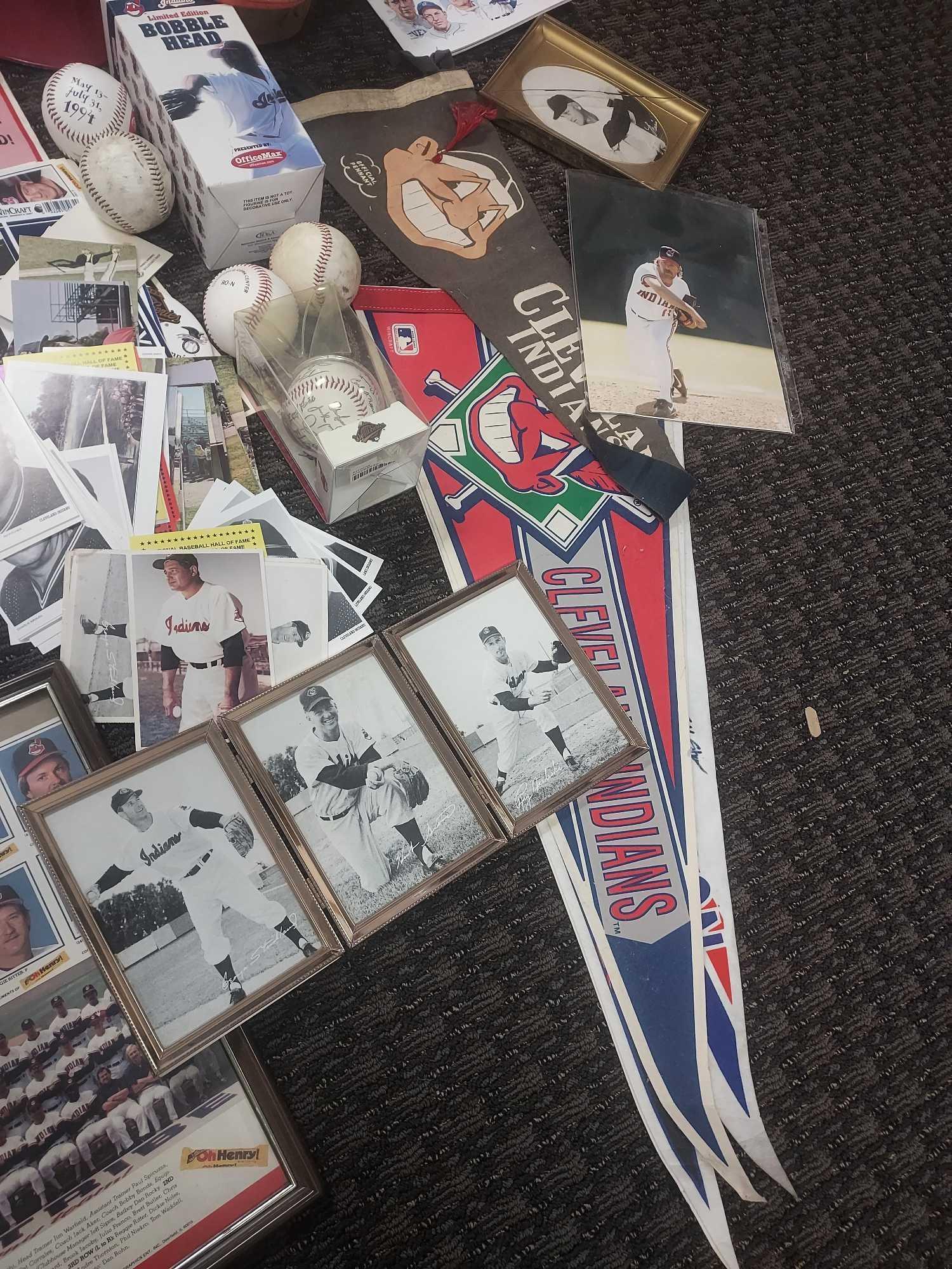 2 Large Totes of Cleveland Indians/Canton/Akron Cards, Photos, Memorabilia, & more