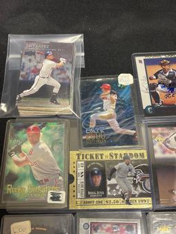 Baseball collector cards, RC Rookie cards, limited card