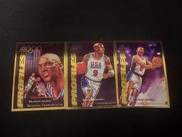 5 Signed Reggie Rucker Football Cards & 3 Icon Sports Michael Jordan Basketball Cards