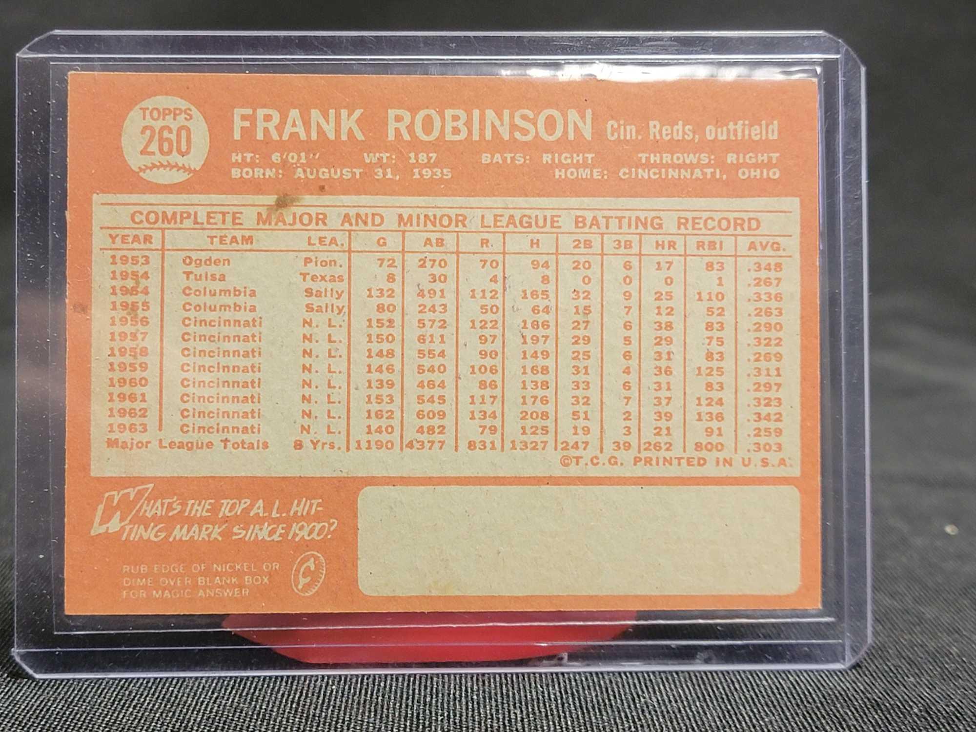 1962 Topps Frank Robinson All-Star 1964 Topps Card both NICE