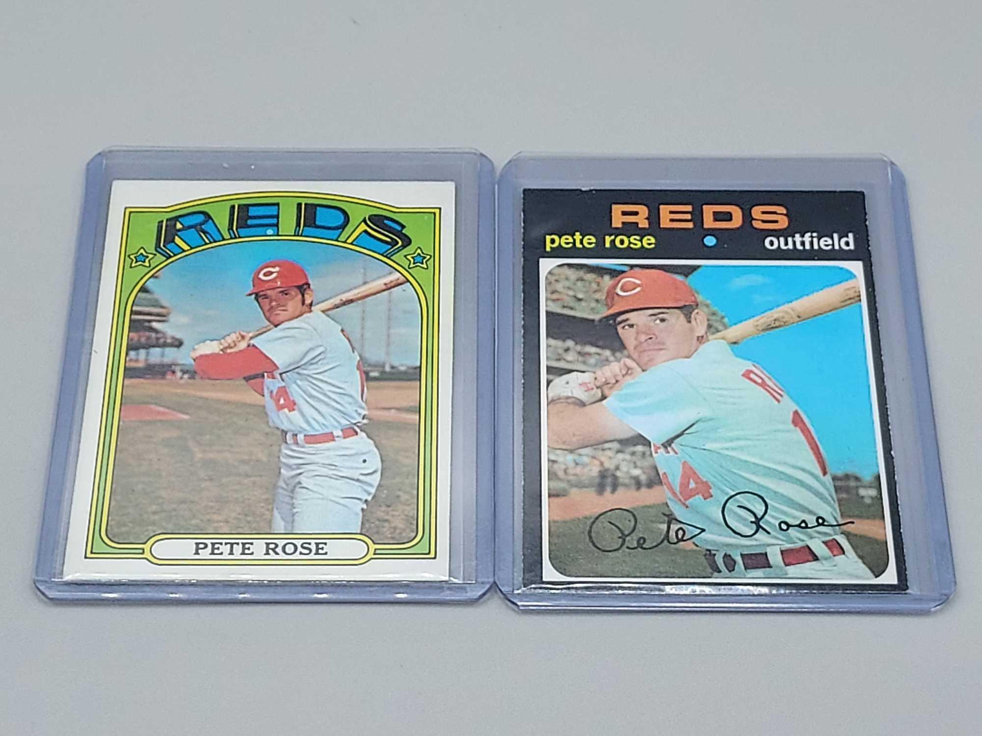 6 Topps Pete Rose Baseball Cards - 1970 All Star, 1971-1972+