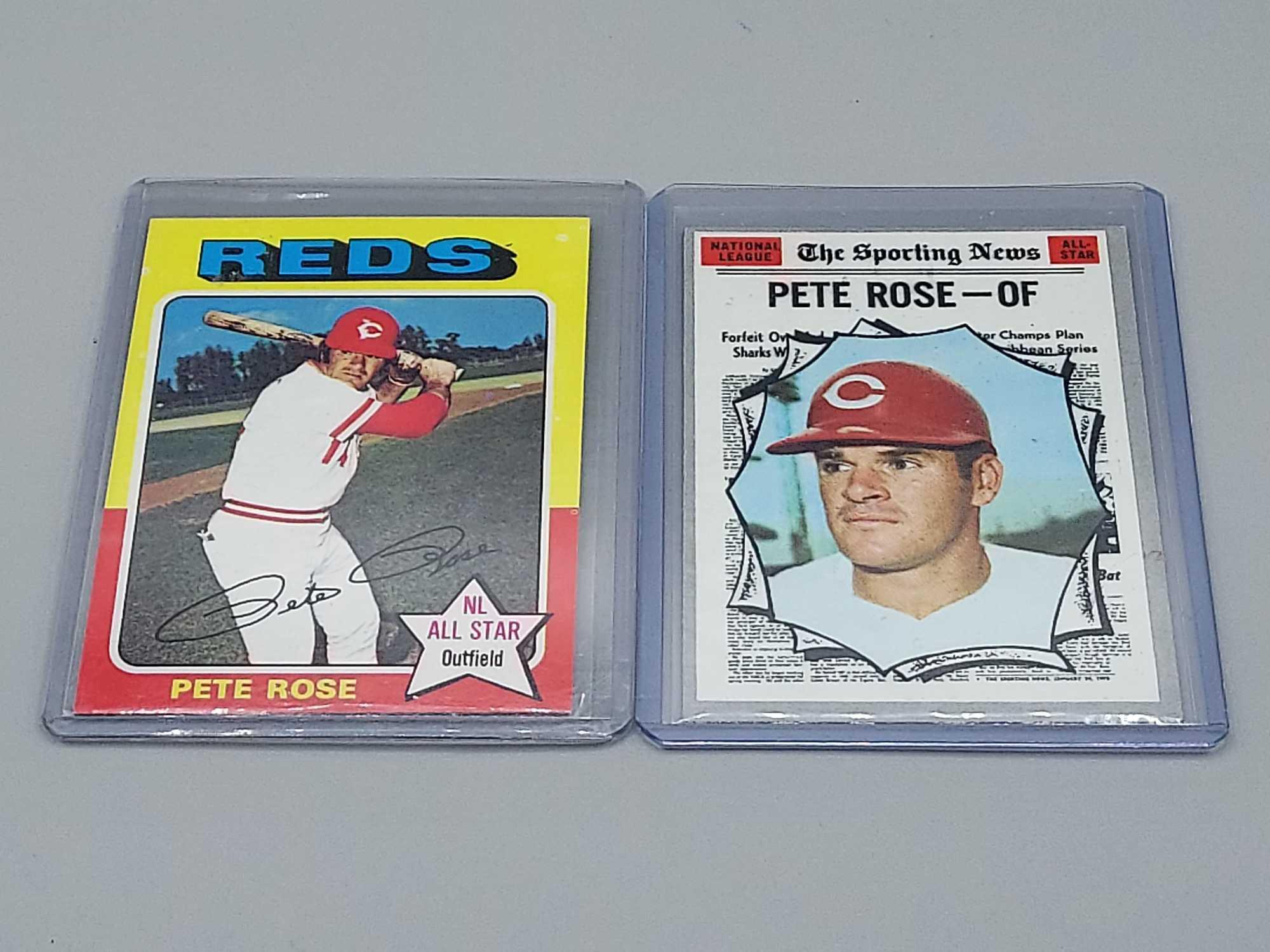 6 Topps Pete Rose Baseball Cards - 1970 All Star, 1971-1972+