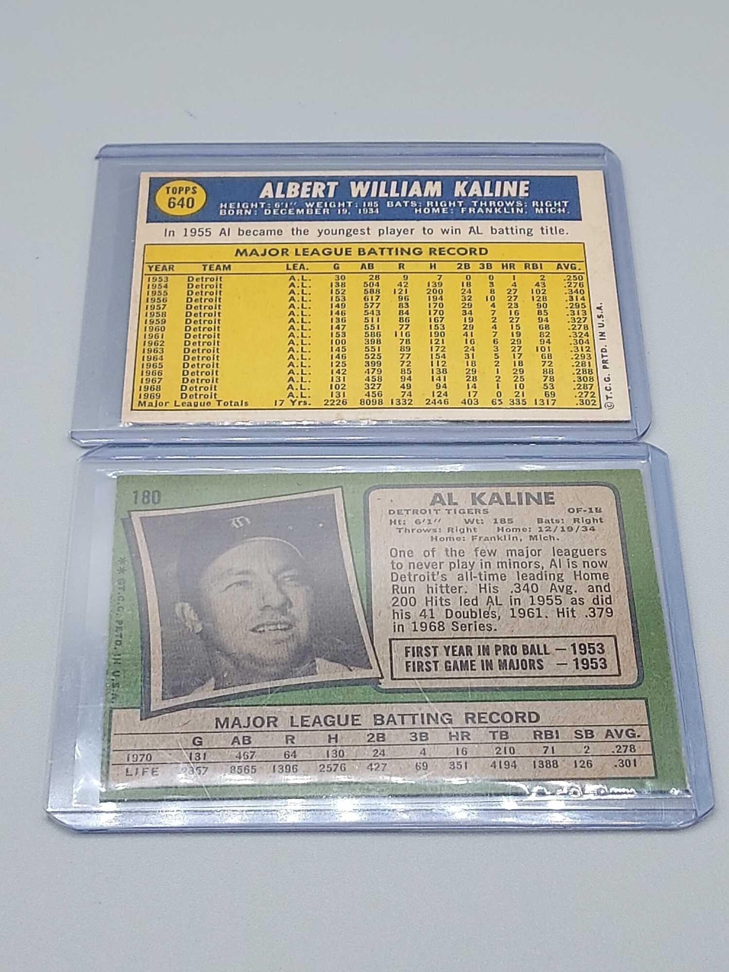 6 Al Kaline Topps Baseball Cards 1959-1971