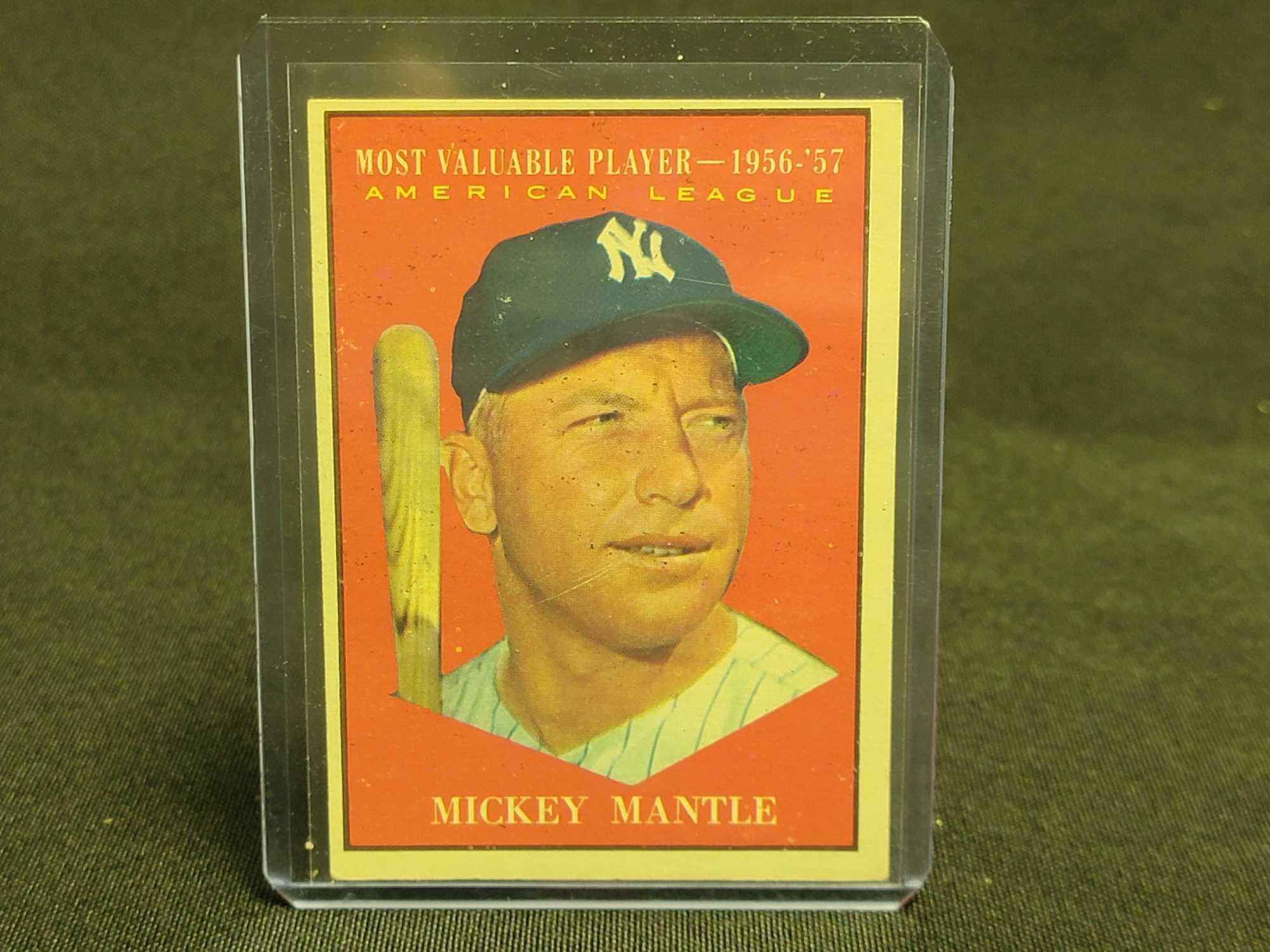 1961 Topps Mickey Mantle MVP Baseball Card 475 HOFer