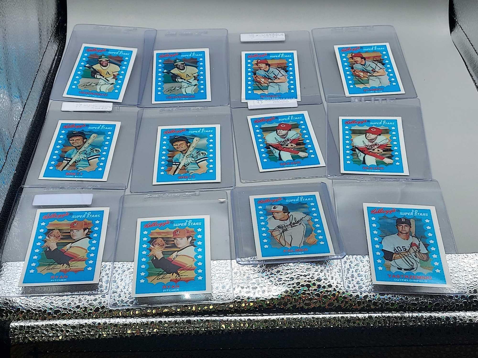 25 1980s Kellogg 3D Baseball card premiums, Nolan Ryan HOFers