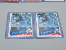 5 Topps Kirby Puckett RC Rookie cards, HOFers, Twins