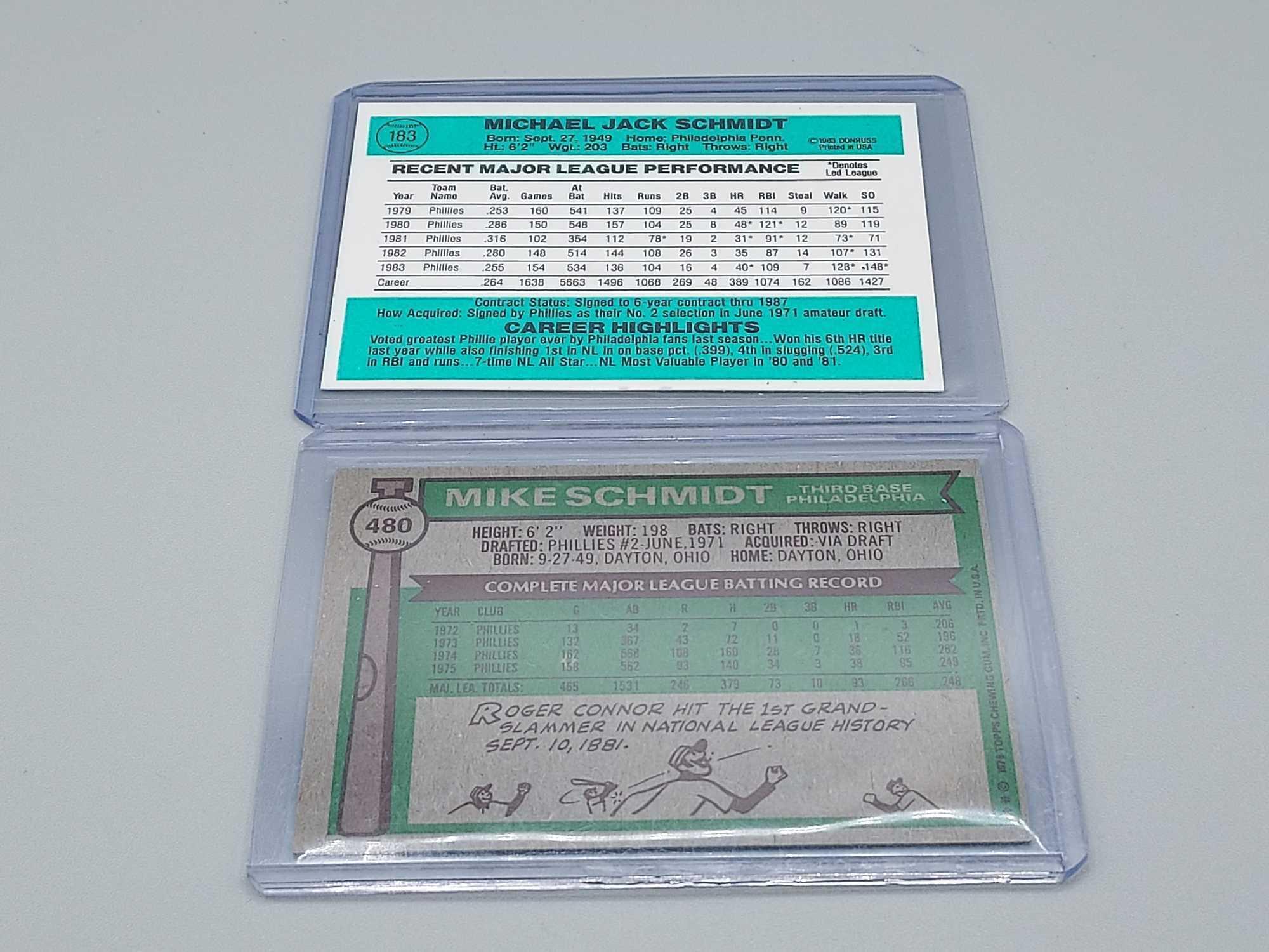 8 Mike Schmidt Cards 1976-1984