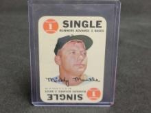 1968 Topps Game Mickey Mantle Insert Card HOFer Yankees