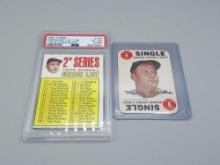 1968 Topps Mickey Mantle Game Insert Card & 1967 Checklist PSA Graded