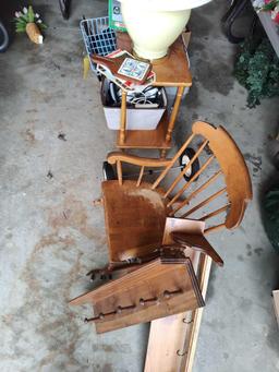 Kids Rocker, Shelf, Lamp, Fenton Plates