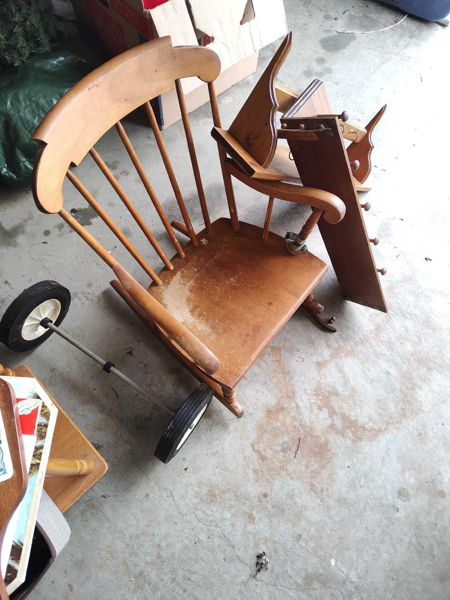 Kids Rocker, Shelf, Lamp, Fenton Plates