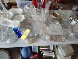 Fenton Milk Glass, Oil Lamp, Misc Glassware