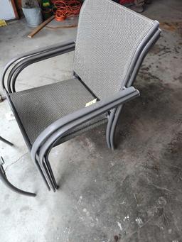 4 Metal Stacking Chairs