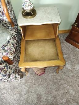 2 Marble Step Stands, Matching Lamp Table