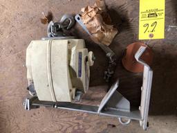 Power winch and metal frame