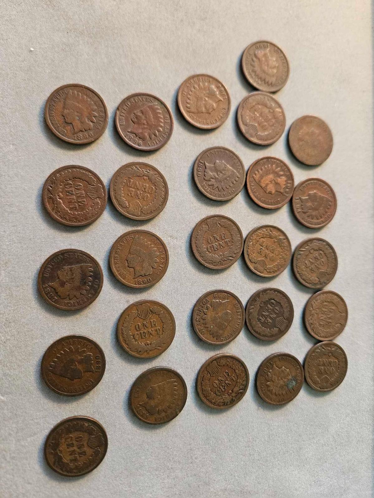 Indian head cents, bid x 26