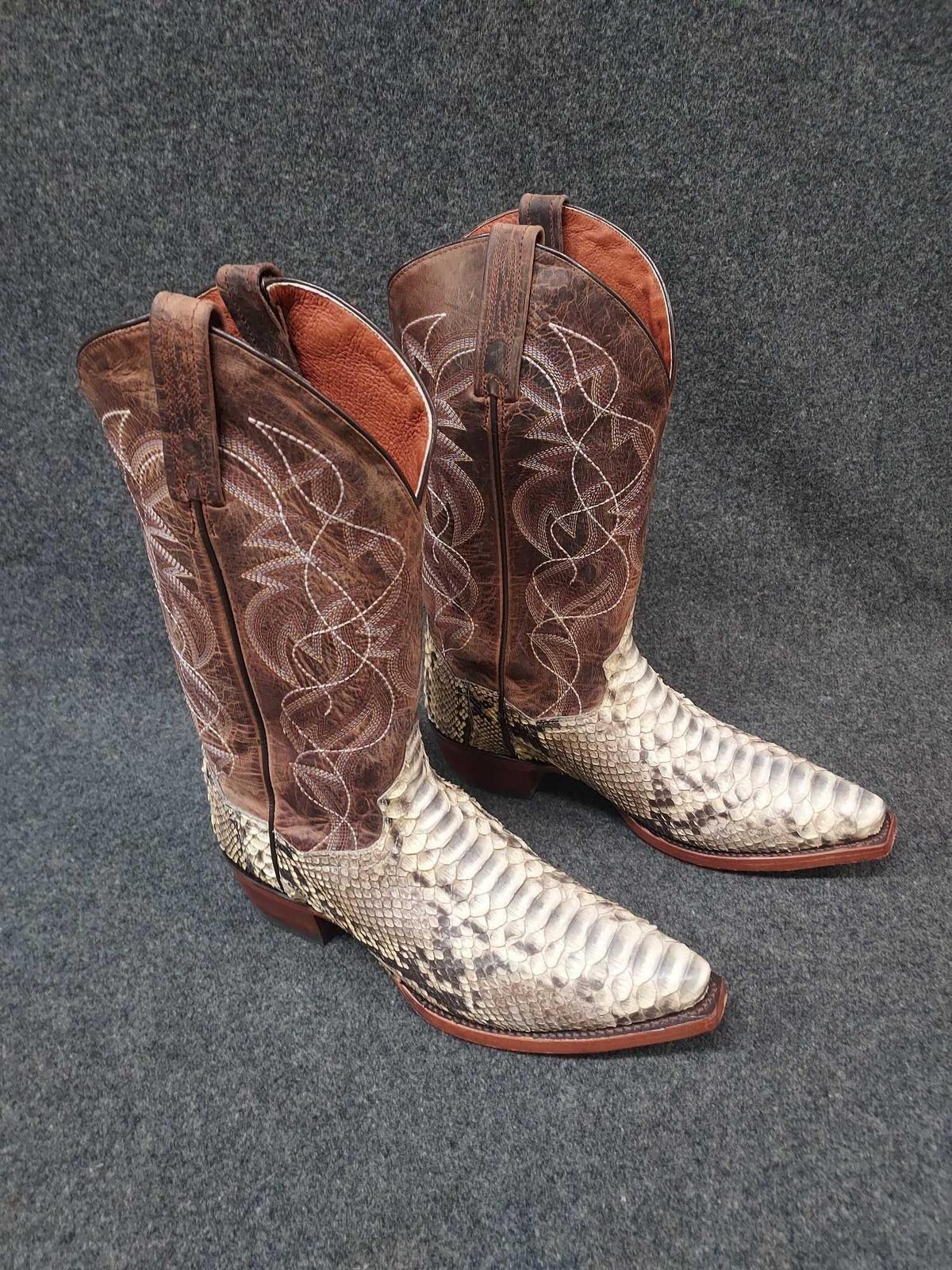 Mens Size 8 EW Dan Post Leather Cowboy Boots