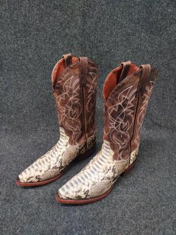 Mens Size 8 EW Dan Post Leather Cowboy Boots