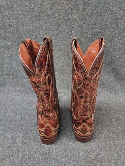 Mens Size 9 Dan Post Leather Cowboy Boots